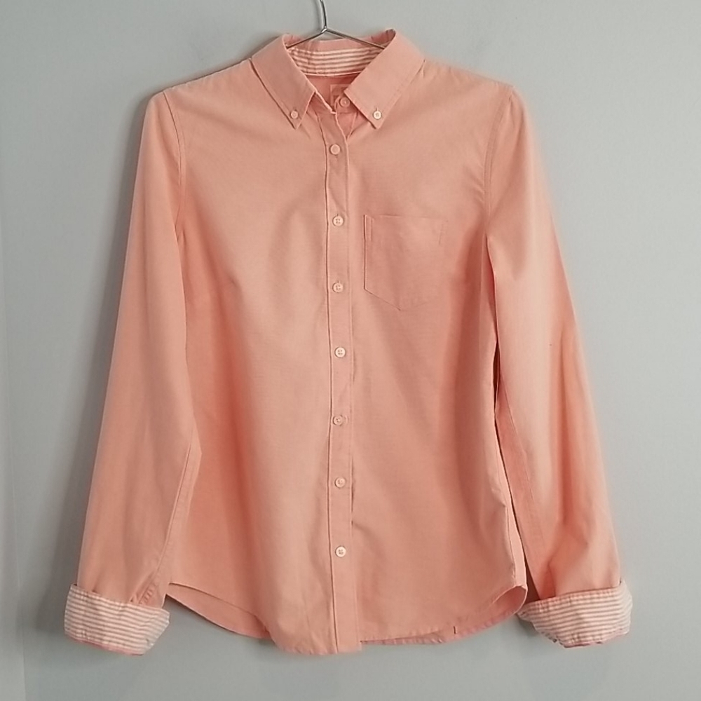 Coral Button Down Dress Shirt flip cuffs